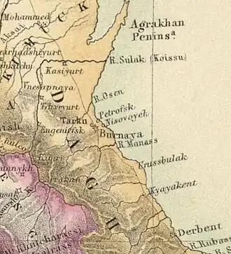 Низовое (Nisovoyeh) на карте 1837 года