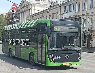 Электробус КамАЗ-6282 на маршруте №7Э в Курске