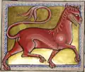 Левкрокотта, миниатюра из Абердинского бестиария (1200)