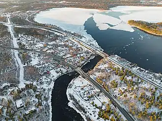 Зимний вид на Лосево с воздуха