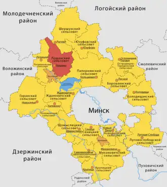 Лошанский сельсовет на карте