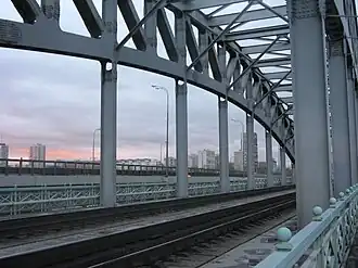 Железнодорожные пути на Лужнецком мосту, 2010 г.