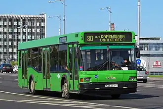 Оригинальный МАЗ-103 в Минске на маршруте № 80
