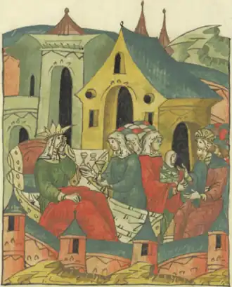 Мария Мстиславна после родов сына Василия