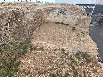 Руины павильона дальномера, северный участок батареи