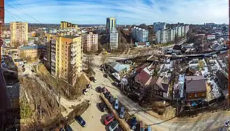 Многоэтажная и частная застройка Горьковского посёлка