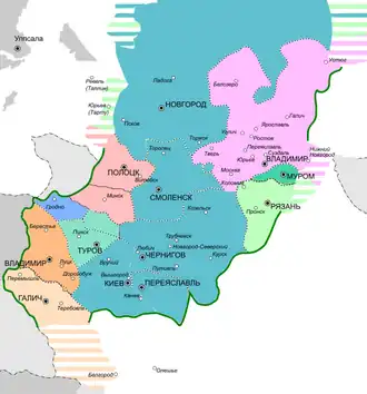 Княжества, пославшие войска в поход