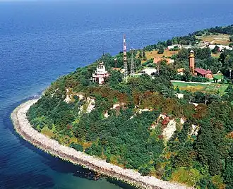 Вид на мыс и посёлок с воздуха