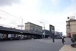 Вид на Самотёчную площадь и эстакаду с угла Самотёчной улицы