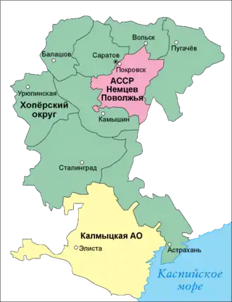 Нижне-Волжский край на карте