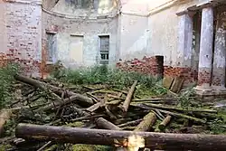 Церковь Владимирской иконы Божией Матери. Обрушение кровли.