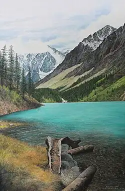 "Озеро Шавлинское"Акварель, шелк