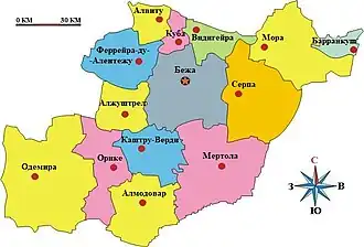 округ Бежа на карте