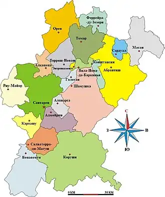 Округ Сантарен на карте