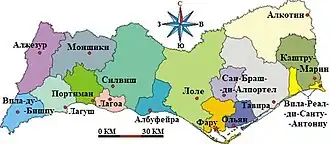 Фару (округ) на карте