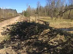 Разобранный боковой путь. Вид в сторону ст. Хийтола.