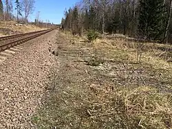 Разобранный боковой путь. Вид в сторону ст. Хийтола.