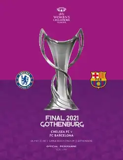 Официальная обложка финального матча Лиги чемпионов УЕФА среди женщин 2020/21