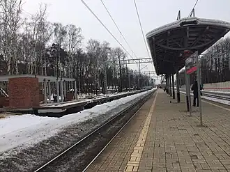 Вид с платформы из Москвы. Март 2018 года