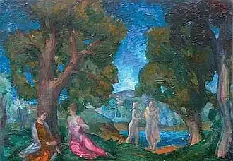 Пейзаж с купальщицами, 1908