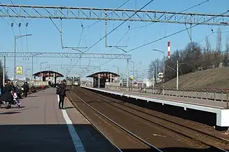 Остановочный пункт в 2015 году. Вид на путь в сторону Подольска