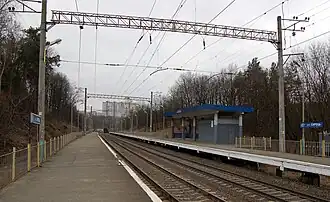 Остановочный пункт Сырец, вид в сторону станции Святошино.