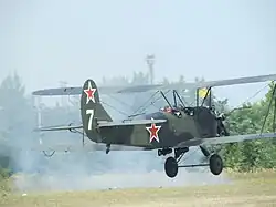 Поликарпов По-2 на авиашоу в аэропорту Мишкольц.