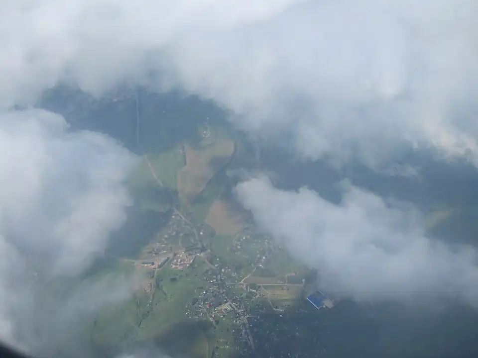 Вид на деревни Марьино, Порицы и Покровская. 2014 год