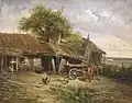 А. П. Попов. Деревенский двор. 1861