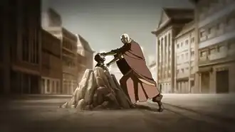 Аанг лишает Якона магии