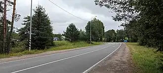 Трасса А121 а посёлке (2023 г.)