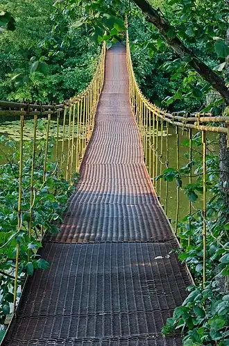 Подвесной мост через реку Рось в Чмыревке
