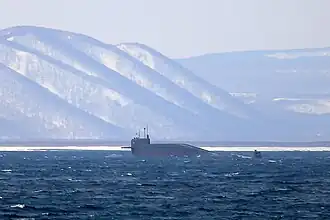 РПКСН «Подольск» у берегов Камчатки 28 марта 2015г.