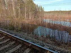 Место ответвления ветки на карьер.