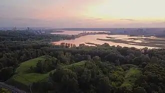 Скотские горы (снизу) и река Казанка (входящая в состав ООПТ) на заднем плане