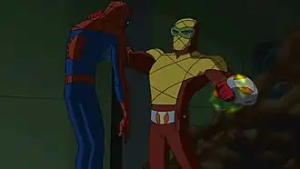 Человек-паук сражается с Шокером