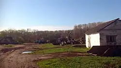 Стоянка сельскохозяйственной техники.