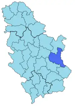 Заечарский округ на карте