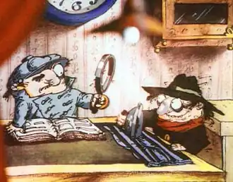 Кадр из мультфильма. Шеф и Коллега в своём доме