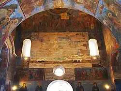 Фреска XI—XII ст. «Чудесный лов рыби» на западной стене притвора