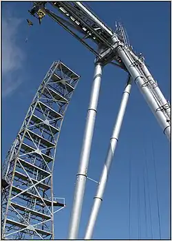 Специальный кран и устройство «кобра» для ремонтных работ купола башни БТА