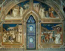 1. Бенедикт покидает монастырь в Виковаро. 2. Бенедикт берёт в ученики Мавра и Плацидия. 3. Чудо с камнем. 4. Бенедикт уличает во лжи Ригго