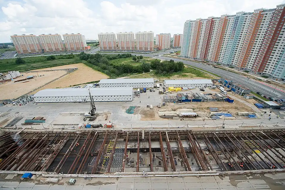 Строительство станции «Некрасовка» (июнь 2016 года)