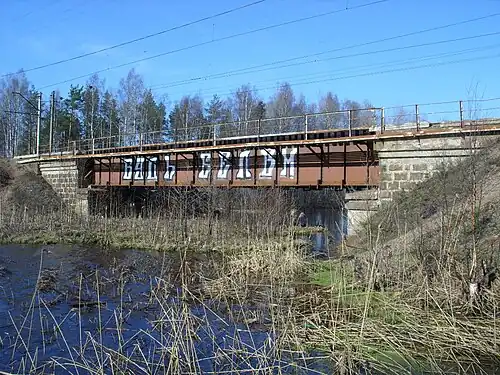 Мост через разлив реки Грузинка, по которому проходит путь на Санкт-Петербург