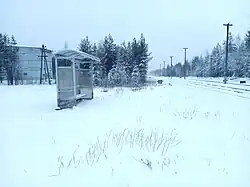 Пассажирский павильон. Вид в сторону ст. Костомукша-Товарная.