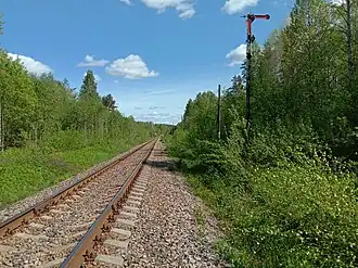 Нечётный семафор. Вид со стороны ст. Ляскеля (2018 г.)