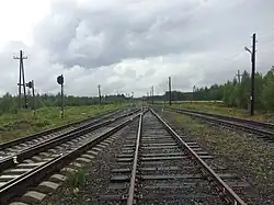 Пути станции. Вид на север, в сторону ст. Муезерка.