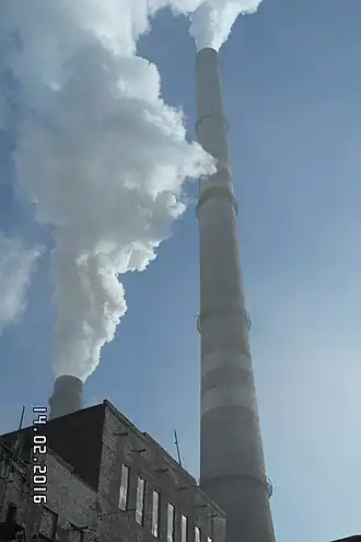 Главная дымовая труба (250 м) ТЭЦ-ПВС