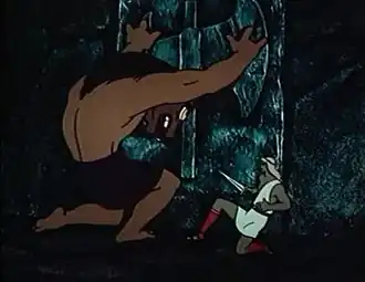 Тесей в поединке против Минотавра.