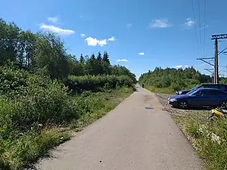 Начало 1-й Железнодорожной улицы возле станции